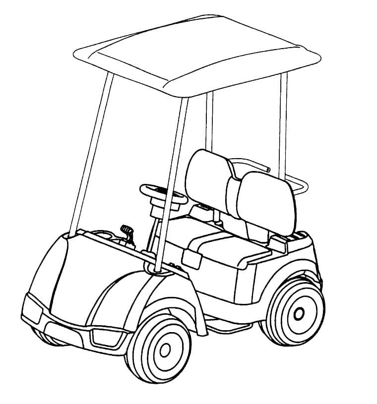 Golf cart coloring page