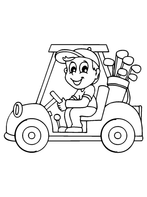 Golf cart coloring pages online free for kids golf cart coâ