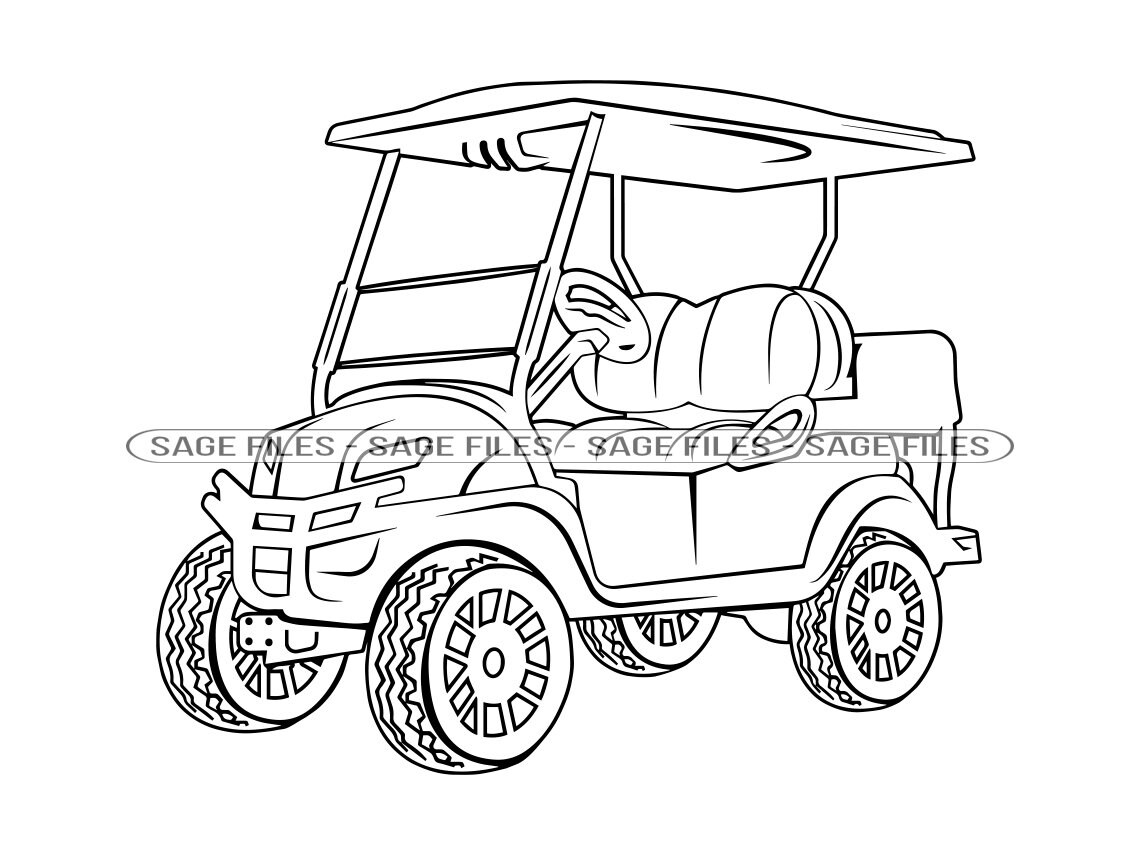 Golf cart outline svg golf cart svg golf cart clipart golf cart files for cricut golf cart cut files for silhouette png dxf