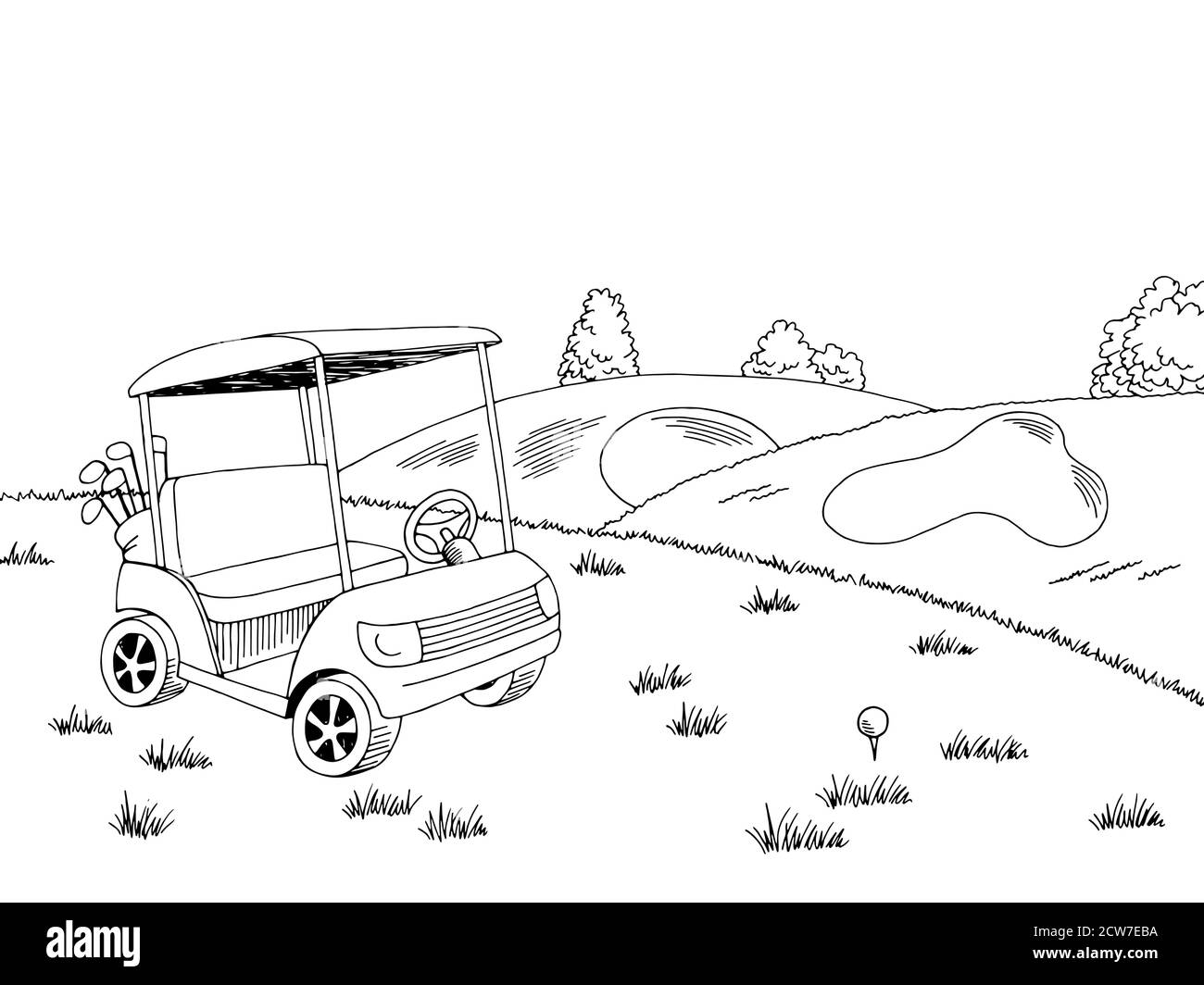 Golf cart black and white stock photos images