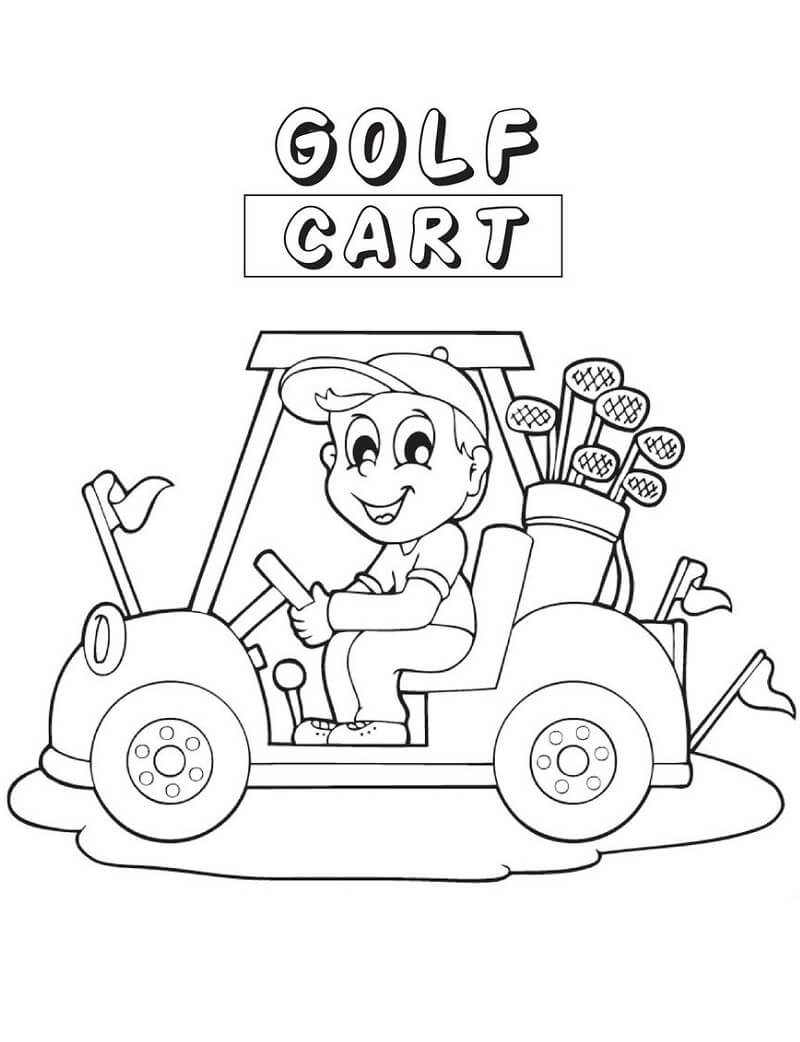 Coloring pages golf cart coloring page