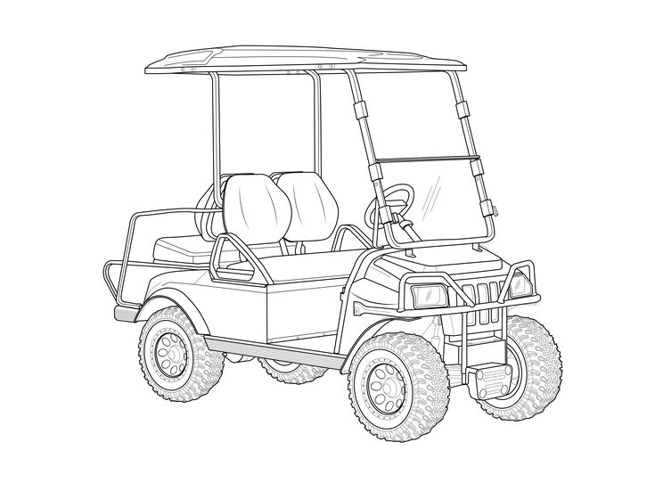 Golf cart illustration you can buy our products from httpswwwredbubbleshopapascu golf cart merchanâ golf carts line art digital stamps