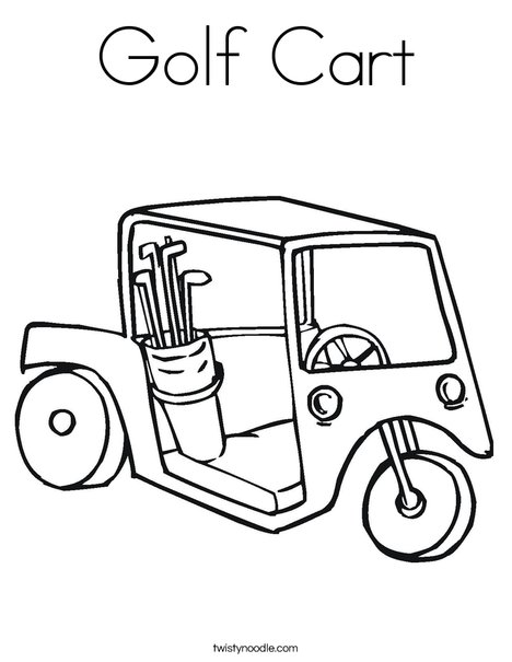 Golf cart coloring page