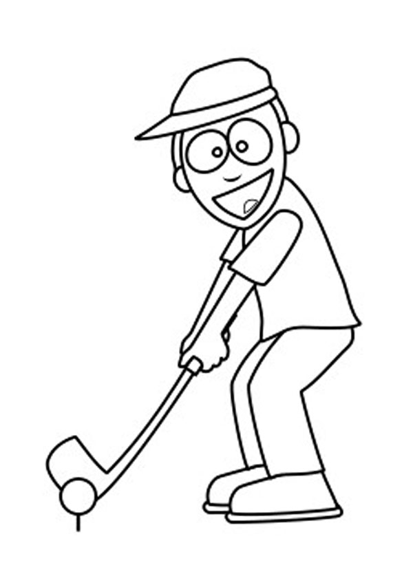 Coloring pages kids playing golf coloring page