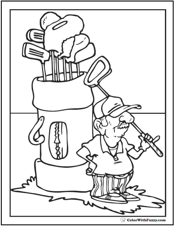 Golf coloring pages customize and print pdf