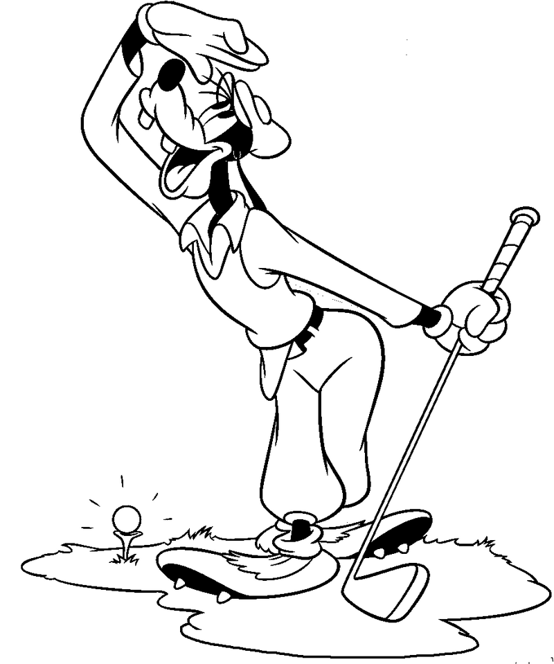 Disney pluto themed golf coloring page disney coloring pages sports coloring pages disney golf