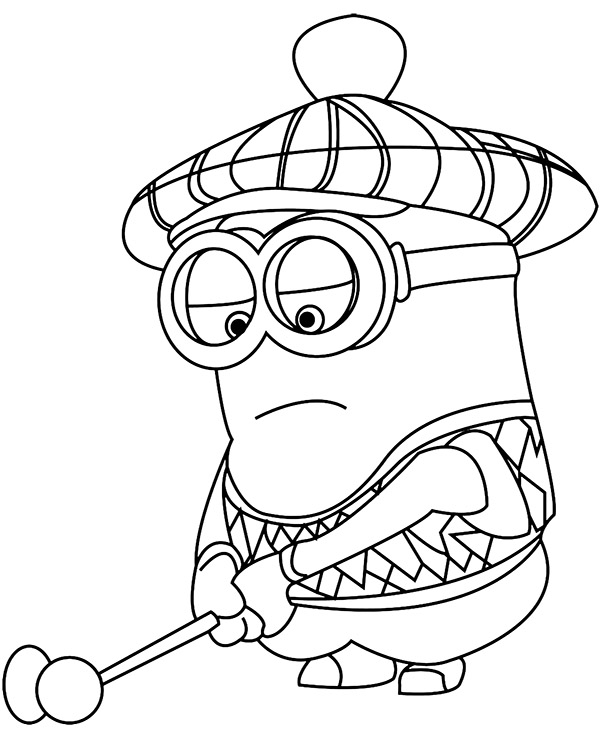Golf minion coloring page