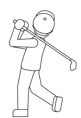 Person golfing emoji coloring page free printable coloring pages