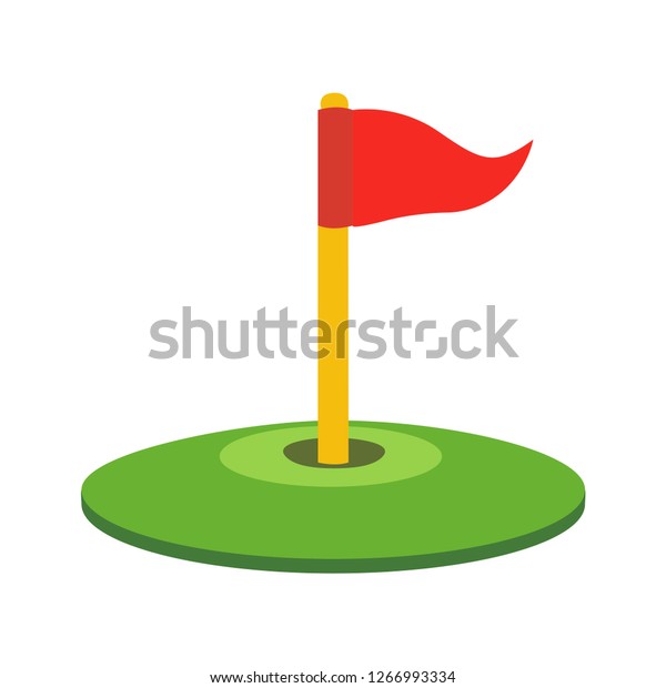 Flag hole golf emoji vector stock vector royalty free