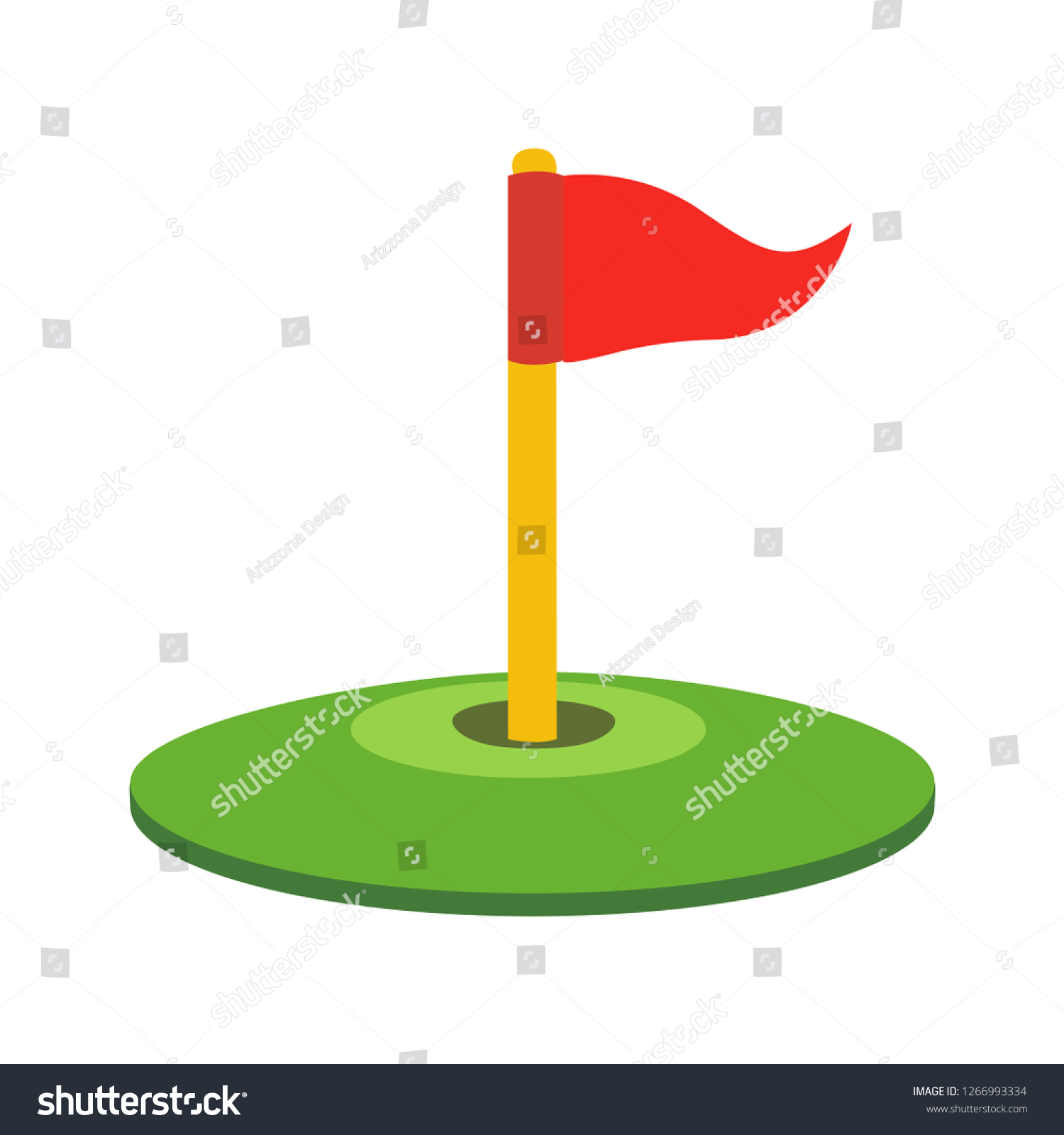 Flag hole golf emoji vector stock vector royalty free