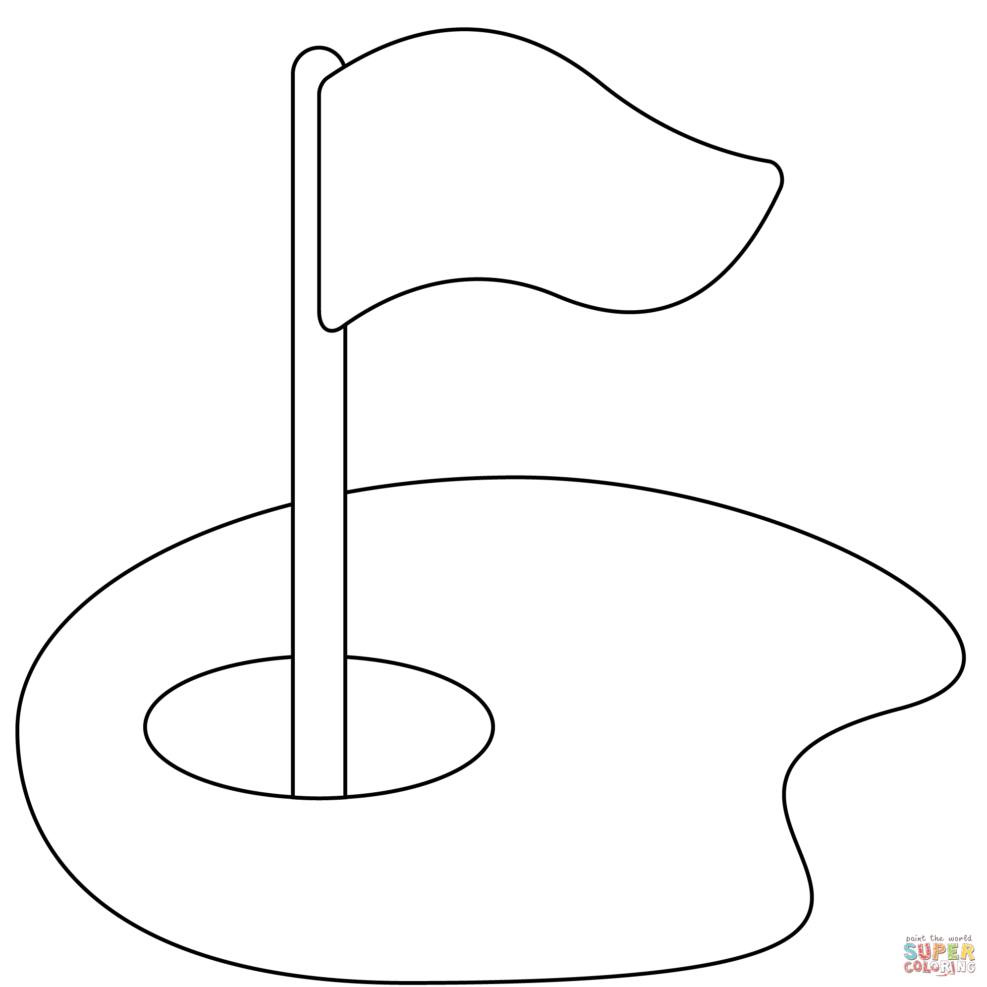 Flag in hole emoji coloring page free printable coloring pages