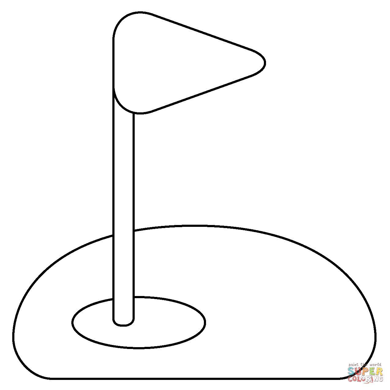 Flag in hole emoji coloring page free printable coloring pages