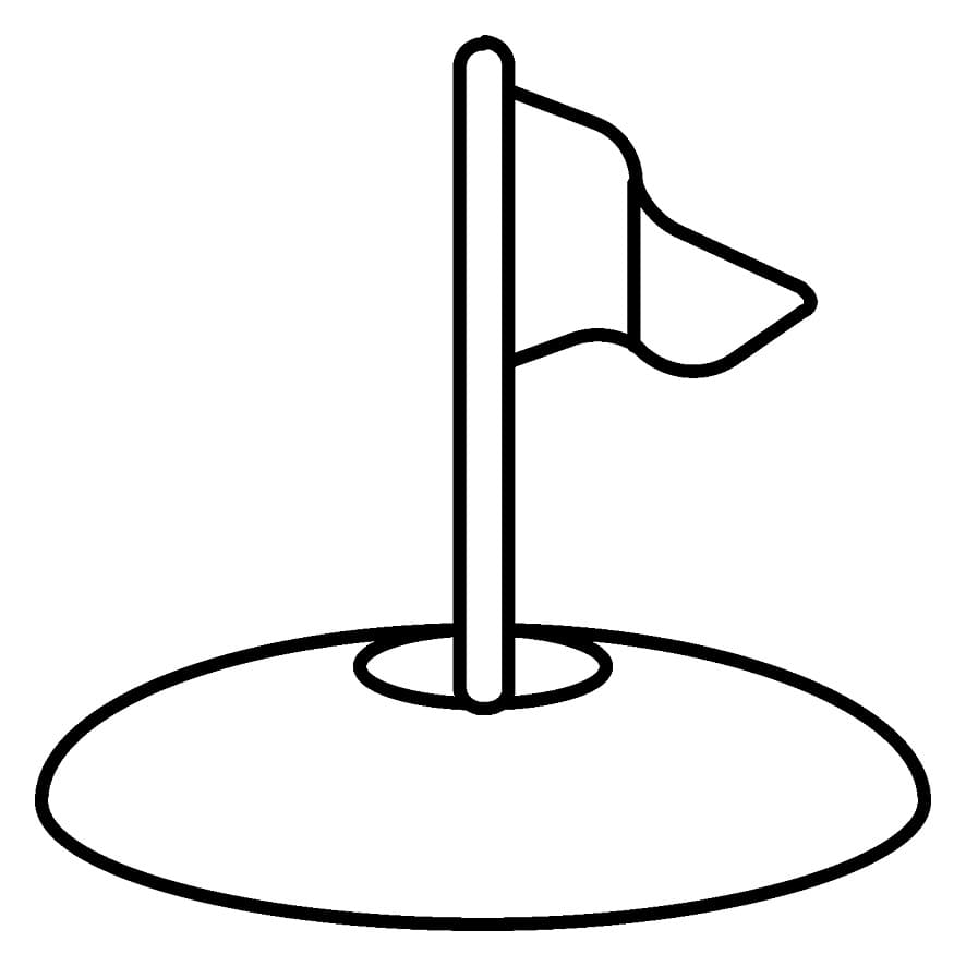 Golf flag coloring page