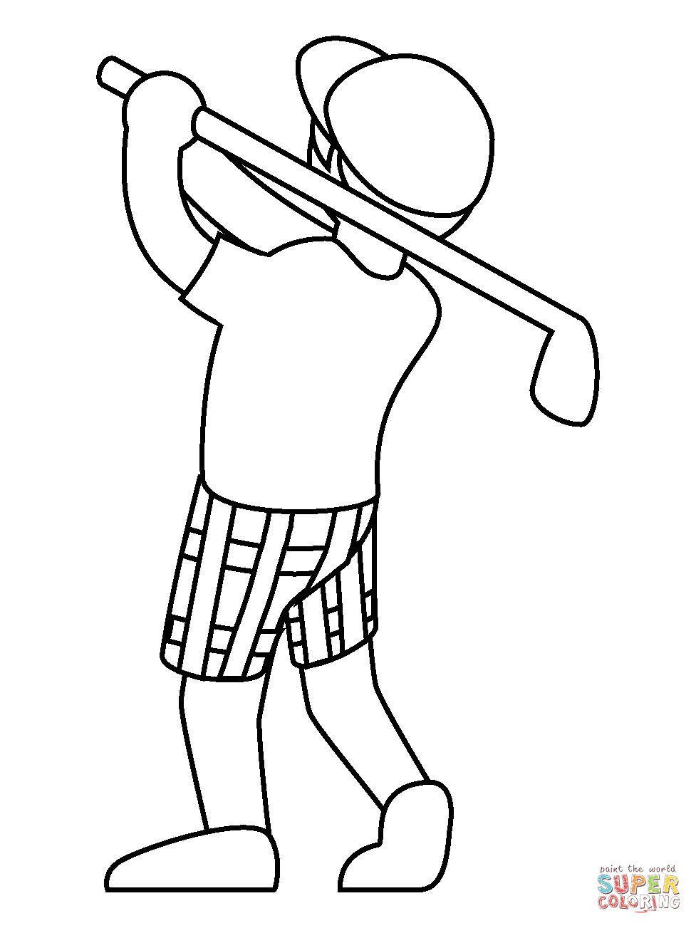 Person golfing emoji coloring page free printable coloring pages