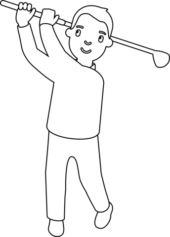 Golfer emoji coloring page free printable coloring pages