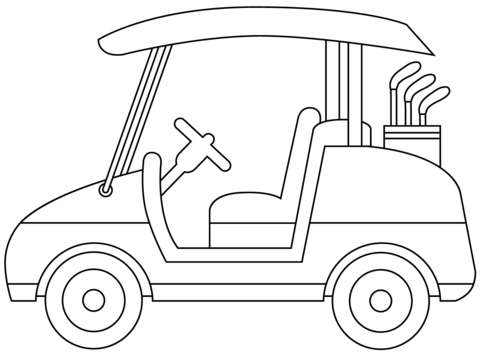 Golf cart coloring page free printable coloring pages