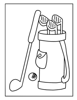 Golf coloring pages for kids vol by guin evee tpt