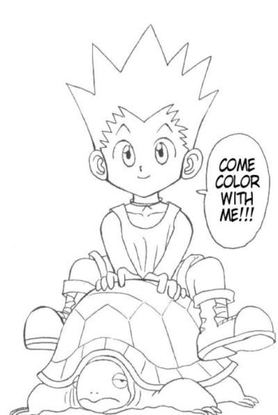 Its gons birthday ðð heres a coloring sheet i found of him a while back ð rhunterxhunter