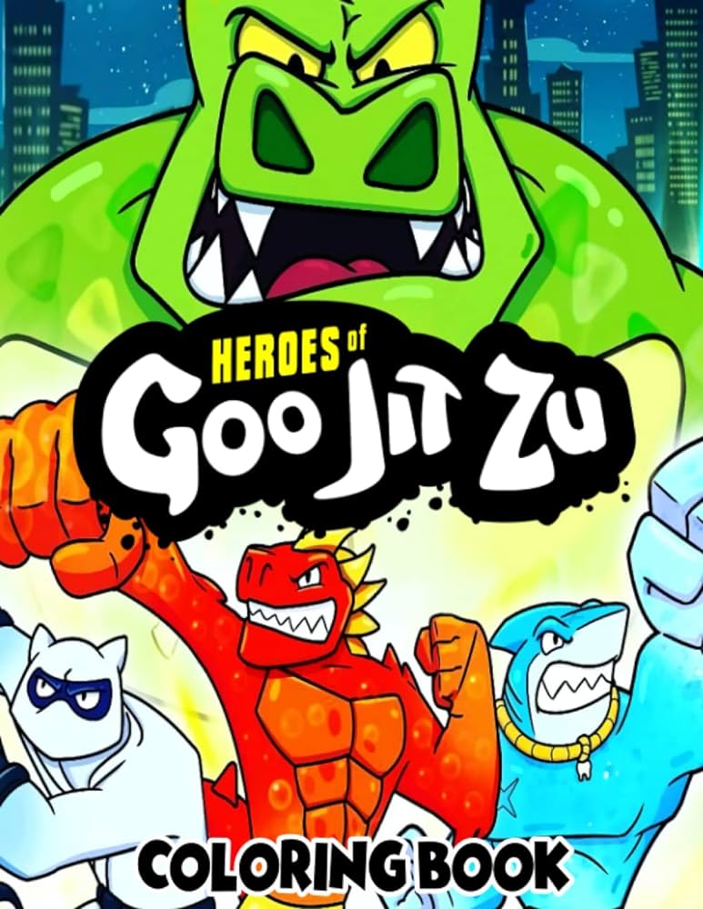 Goo jit zu coloring book great coloring pages for kids teens adults and any fan of goo jit zu amazing drawings of characters creatures and others by robinson juan