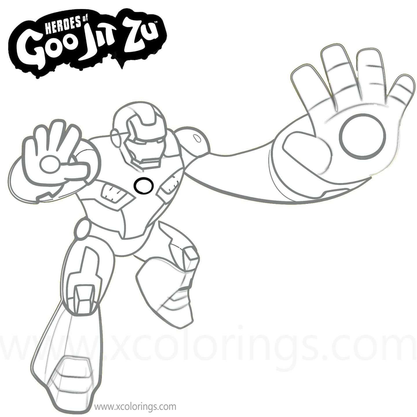 Goo jit zu coloring pages marvel hero iron man