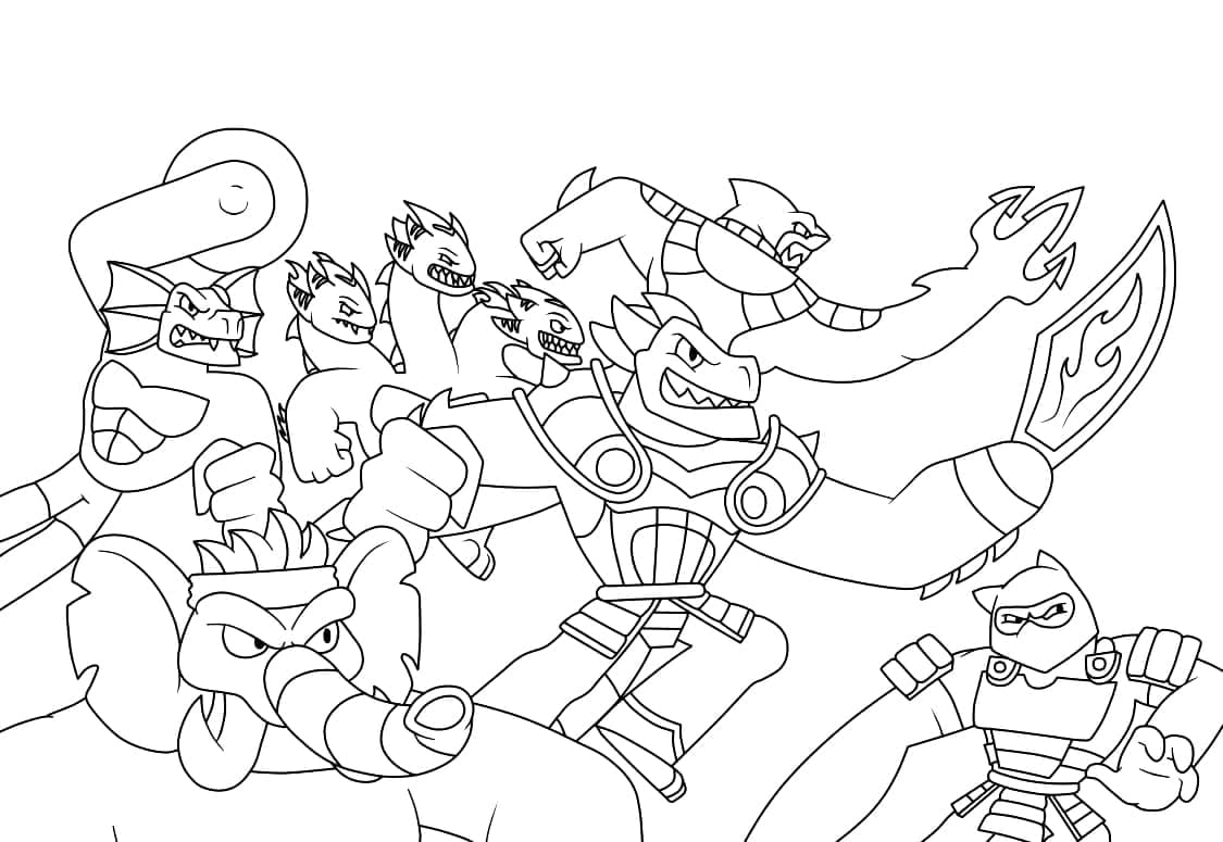 Characters from goo jit zu coloring page