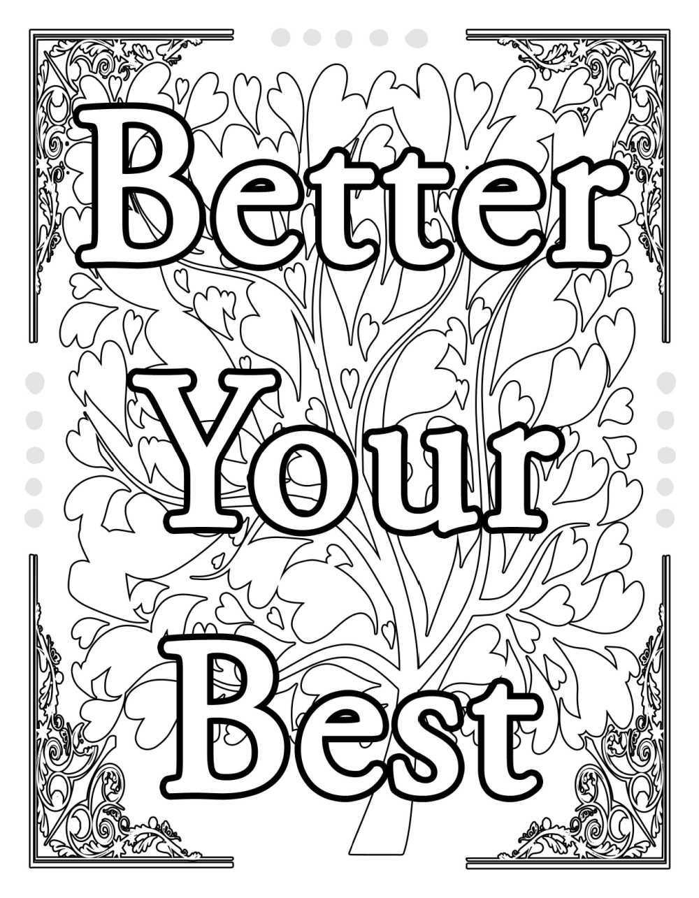 Better your best motivational coloring page