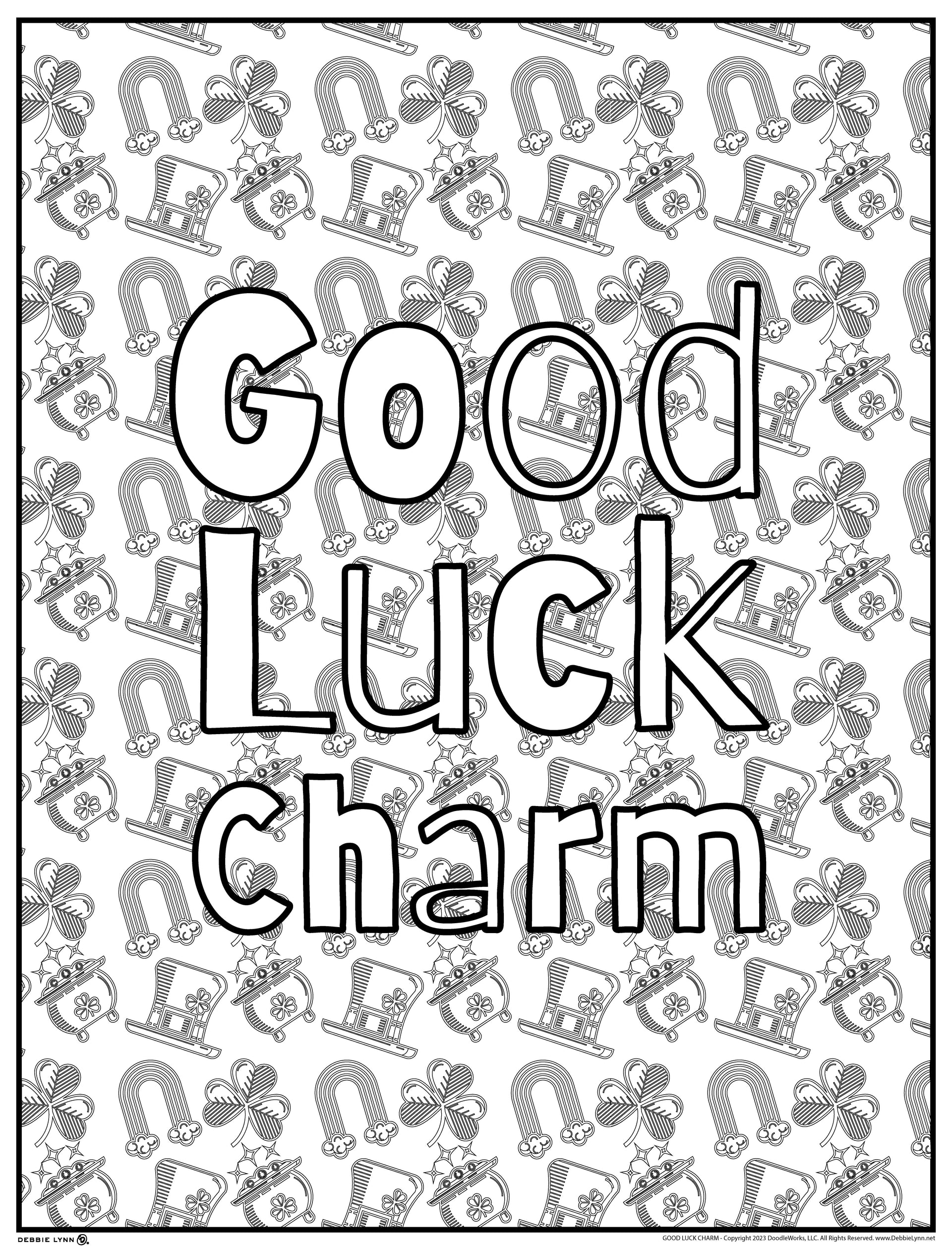 Good luck charm personalized giant coloring poster x â debbie lynn