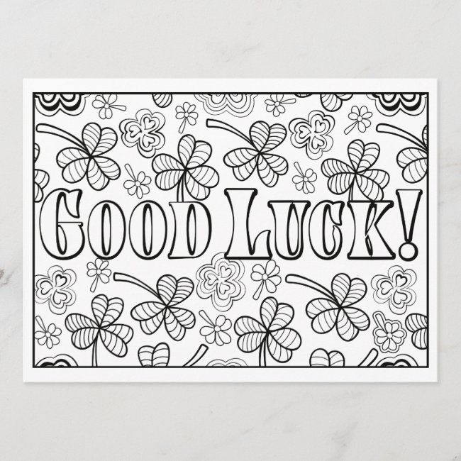 Ornamentals good luck shamrocks color your own card zazzle printable coloring book love coloring pages skull coloring pages