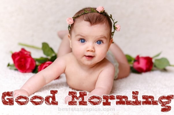 Cute good morning baby images pictures for whatsapp