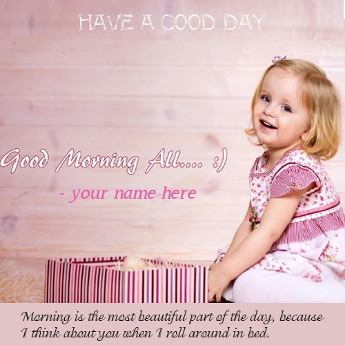 Cute baby wishes good morning quotes name pics