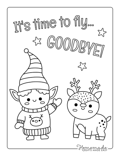 Free printable elf coloring pages for kids