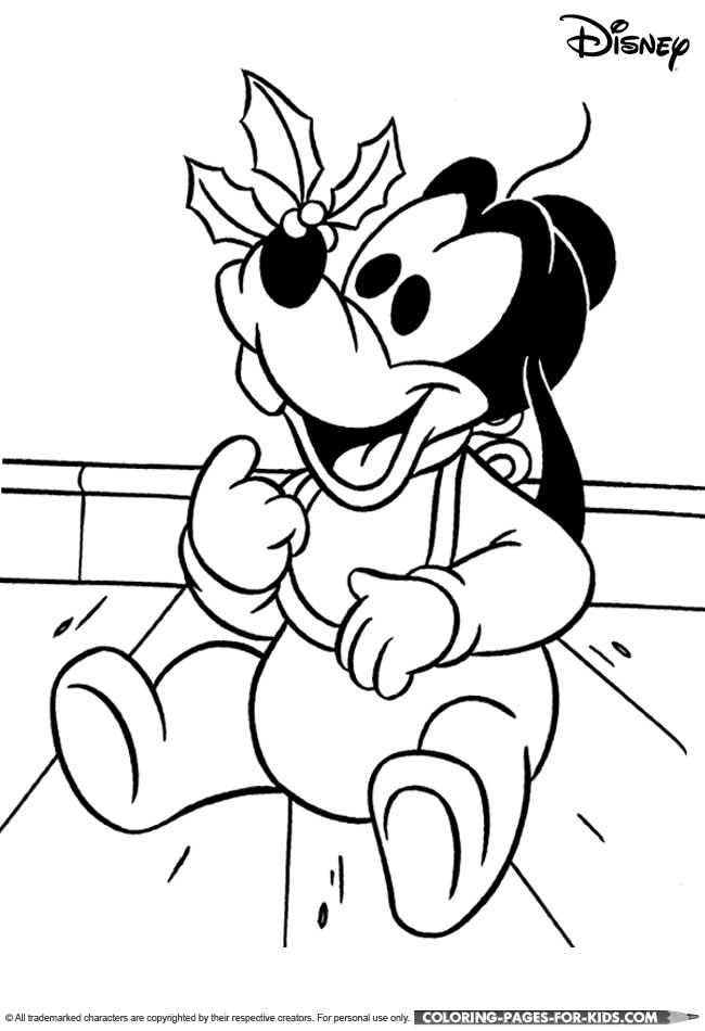 Young goofy christmas coloring printable for kids