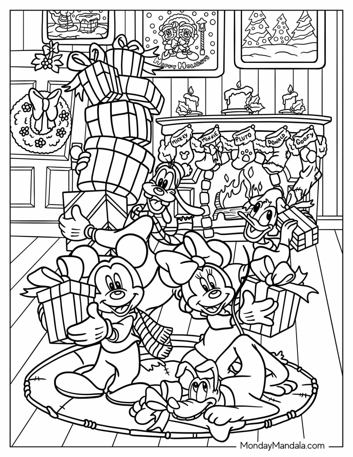 Disney christmas coloring pages free pdf printables