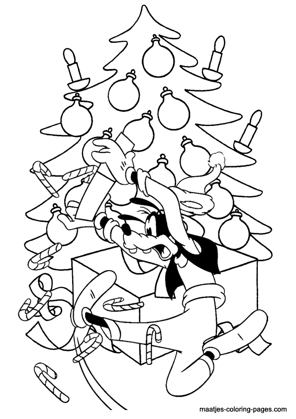 Goofy christmas coloring pages