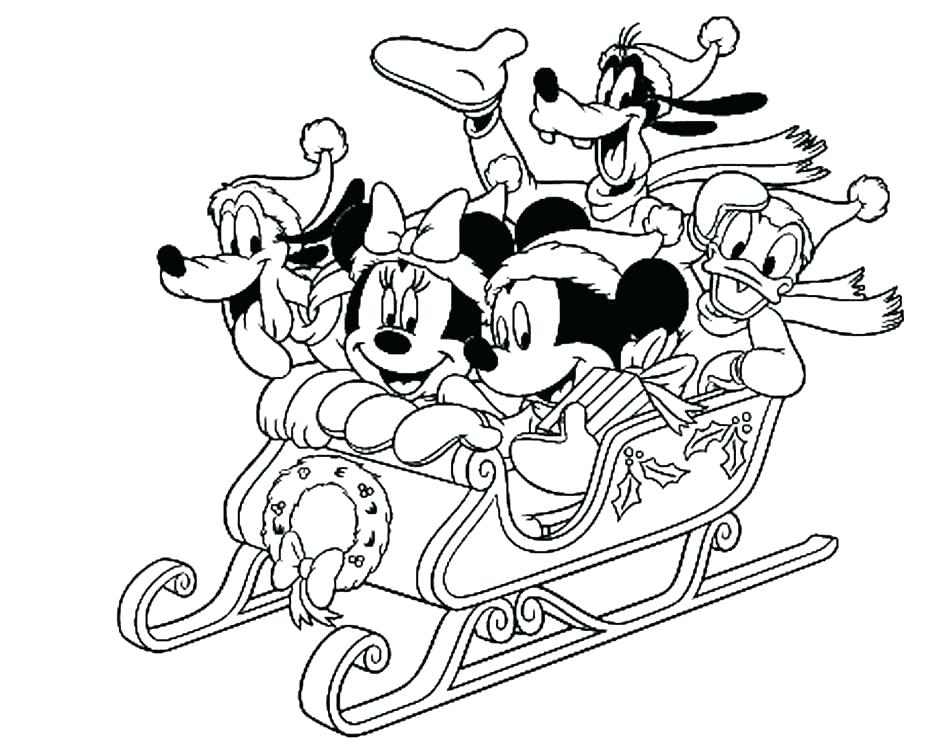 Mickey mouse christmas coloring pages