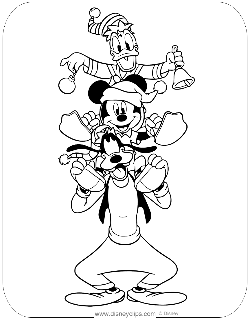 Mickey mouse friends christmas coloring pages