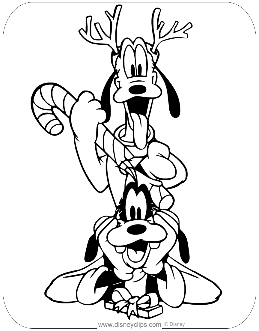 Mickey mouse friends christmas coloring pages