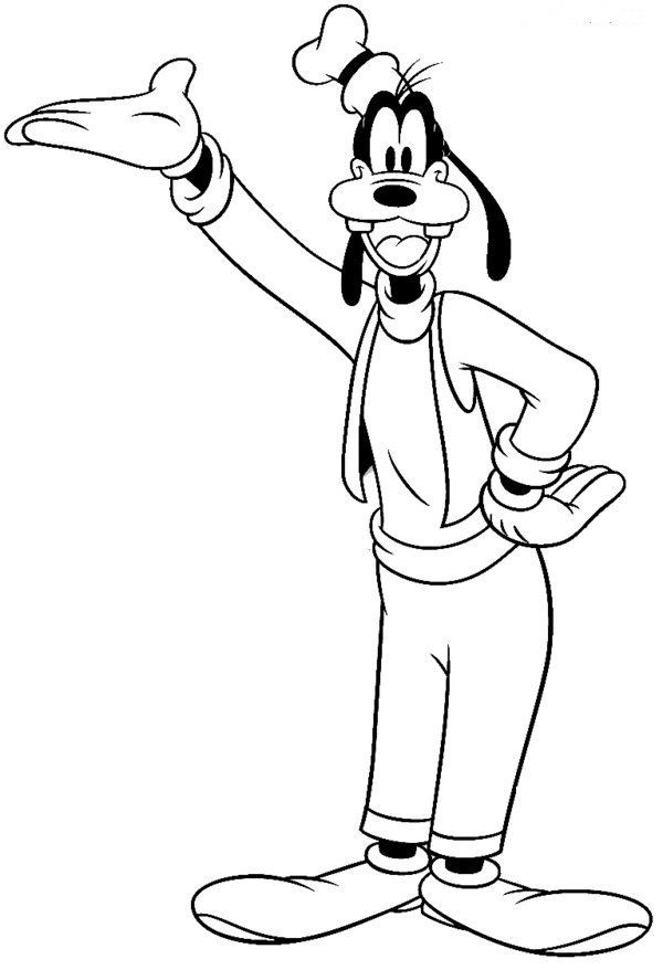 Goofy coloring pages to print disney art cartoon coloring pages goofy drawing