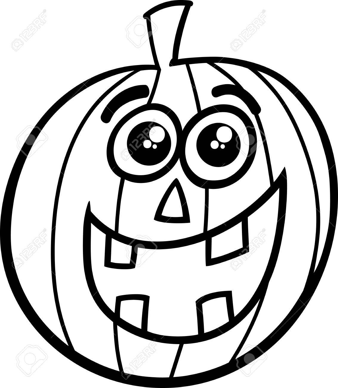 Black and white cartoon illustration of jack lantern for coloring book royalty free svg cliparts vectors and stock illustration image