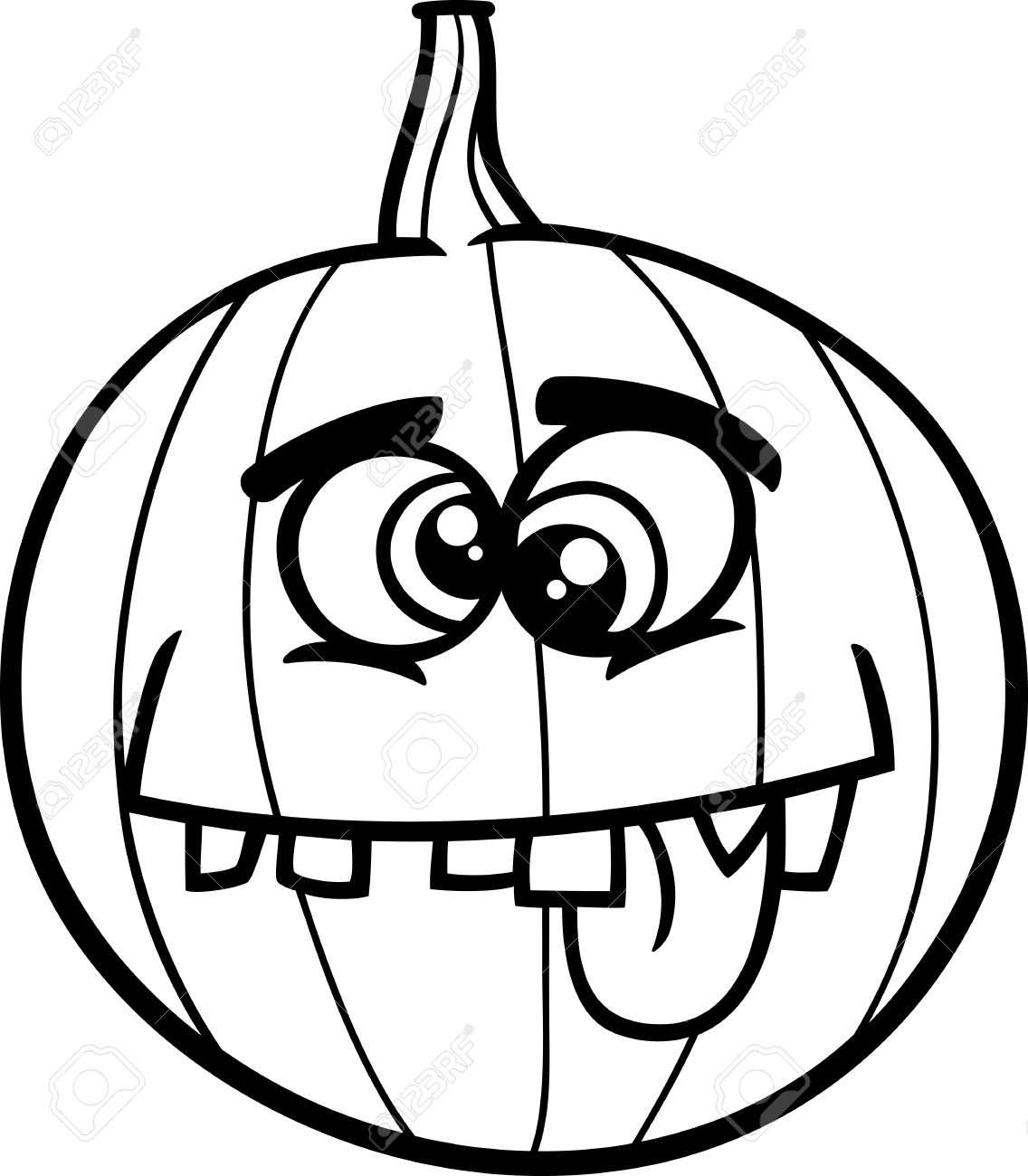 Black and white cartoon illustration of funny jack lantern pumpkin coloring page royalty free svg cliparts vectors and stock illustration image