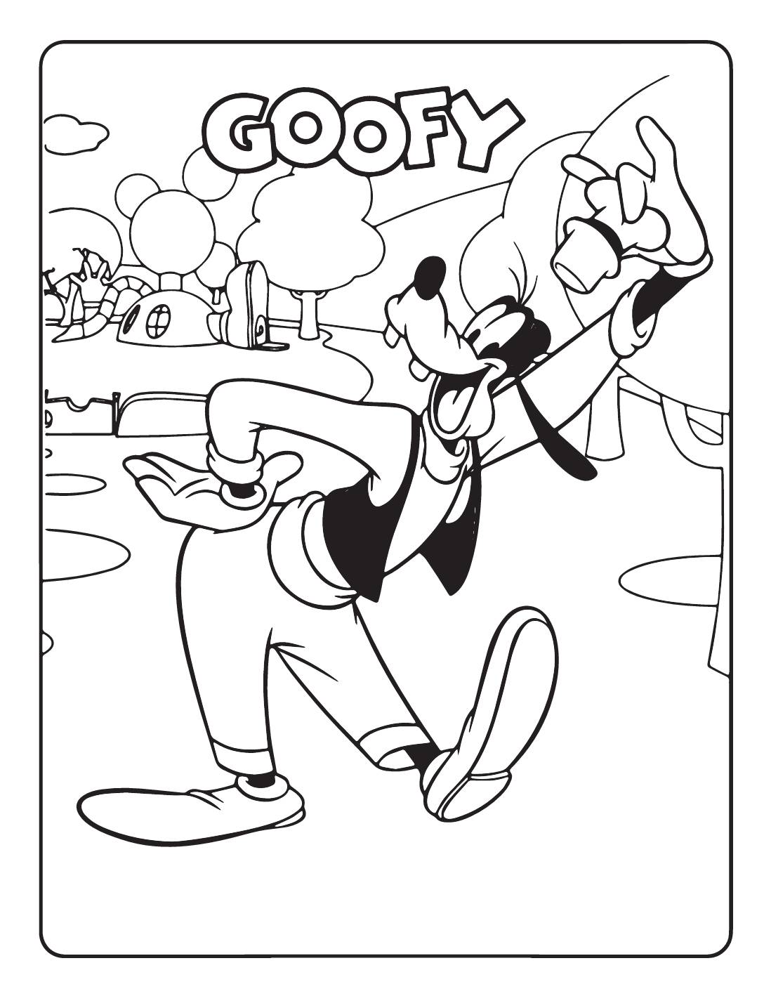 Goofy coloring page