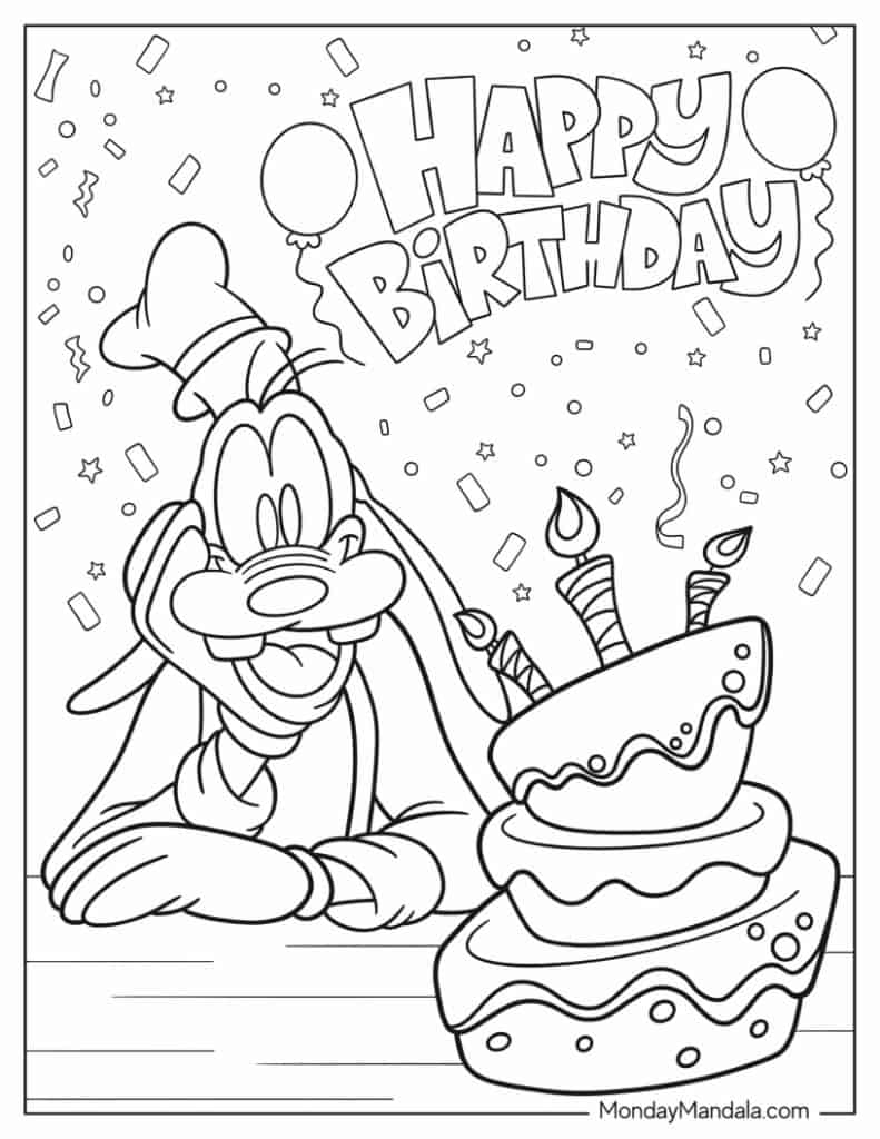 Goofy coloring pages free pdf printables