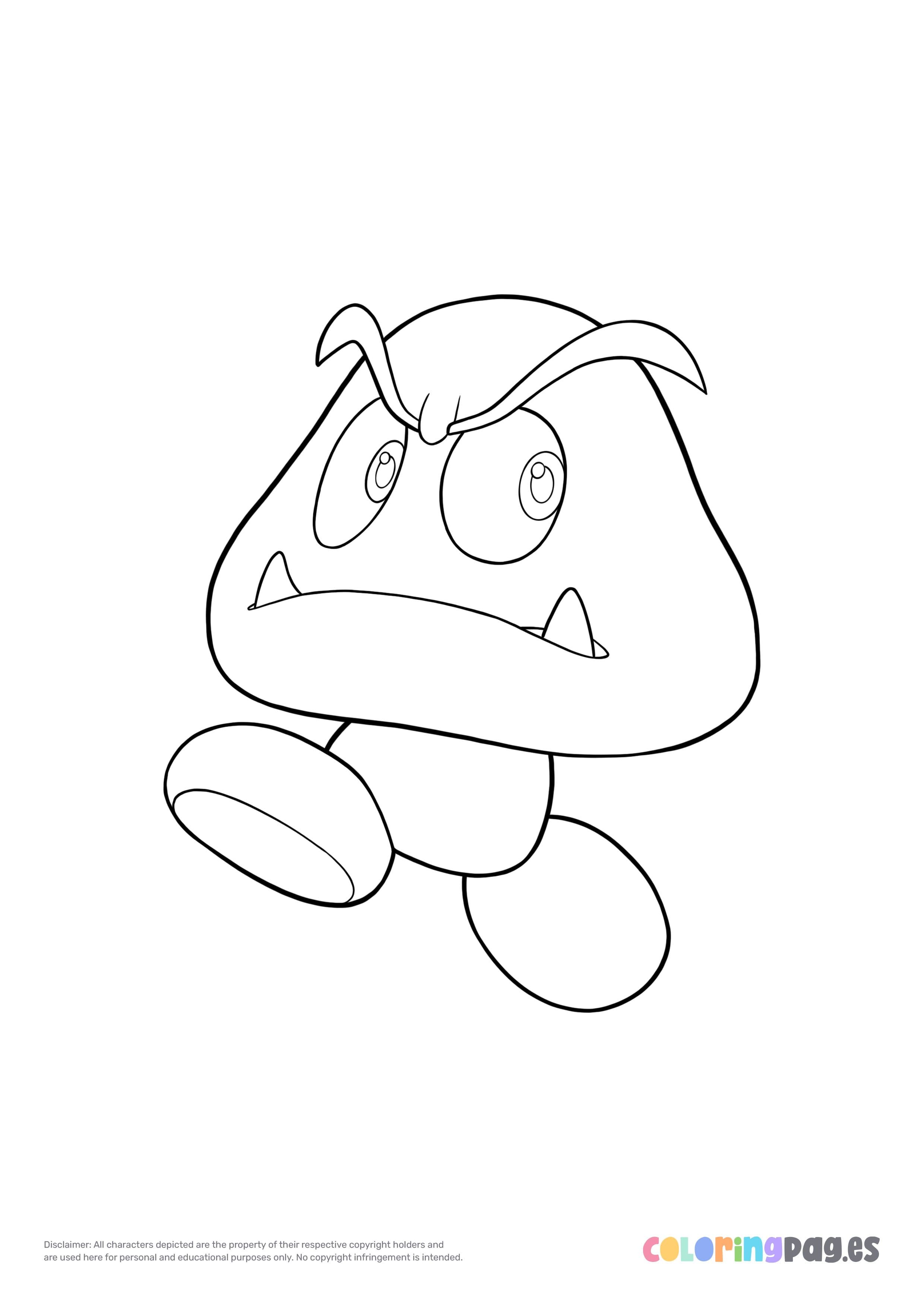 Super mario goomba coloring page in super mario coloring pages coloring pages mario coloring pages