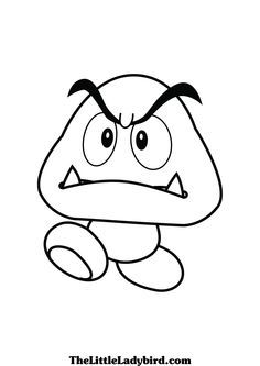 Goomba coloring page coloring page of a goomba mushroom from mario coloring pages super mario coloring pages cartoon coloring pages