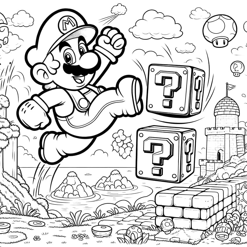 Super mario bros coloring pages