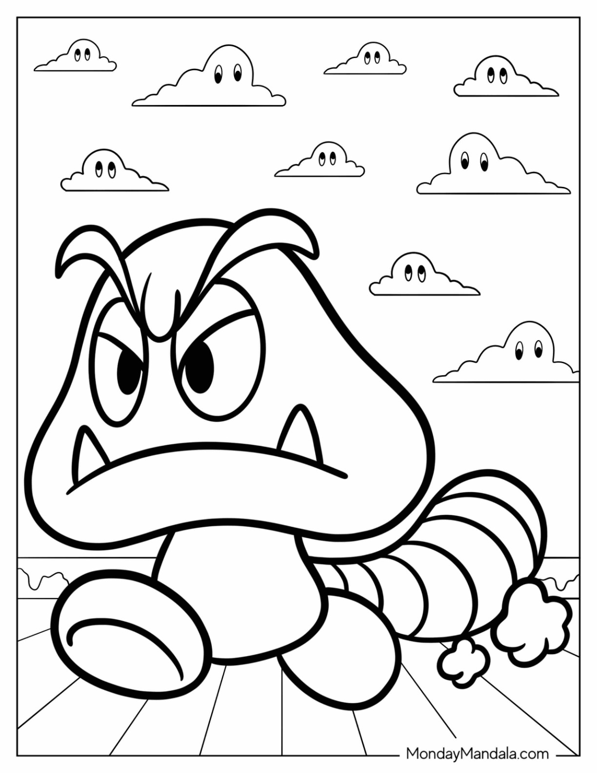 Goomba coloring pages free pdf printables