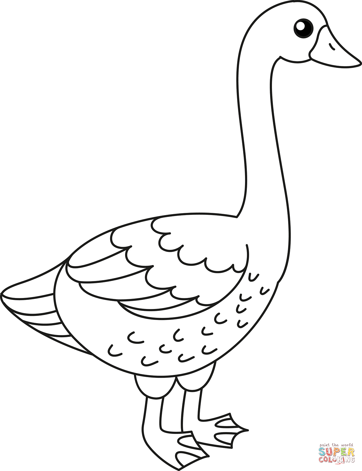 Cartoon goose coloring page free printable coloring pages