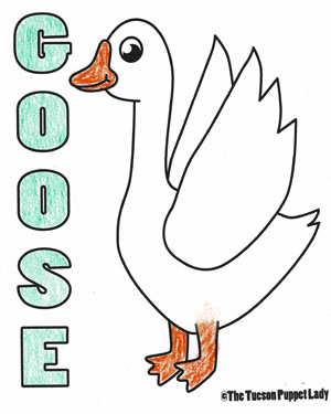 Free goose coloring page â the tucson puppet lady