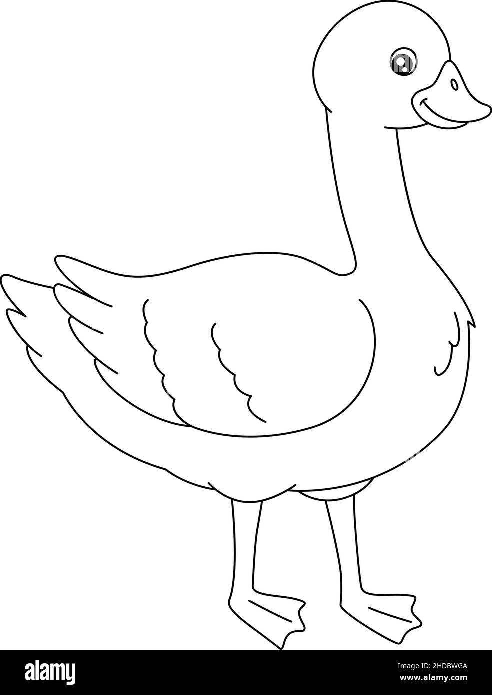 Goose coloring page isolated for kids stock vector image art