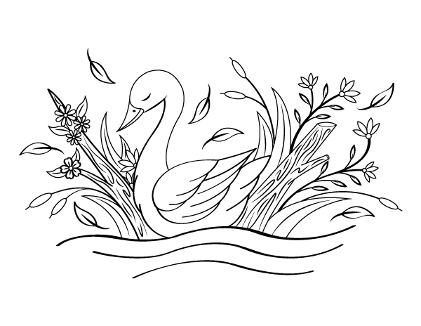 Printable spring goose coloring page